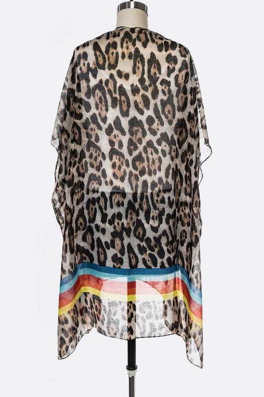 Color Stripe Leopard Kimono - Shop Style & More | Fresh Looks, Everyday Deals & Free Shipping