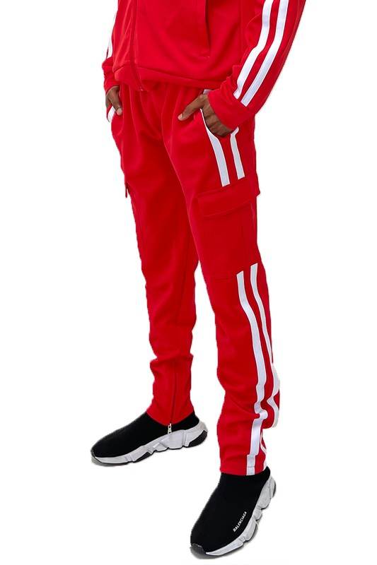Two Stripe Cargo Pouch Track Pants - Shop Style & More | Fresh Looks, Everyday Deals & Free Shipping