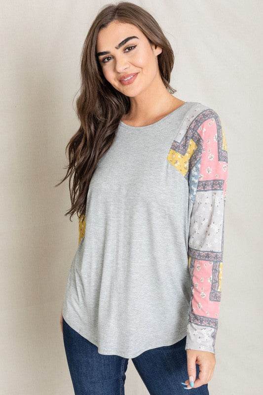 Long Sleeve Patchwork Tunic - Shop Style & More | Fresh Looks, Everyday Deals & Free Shipping