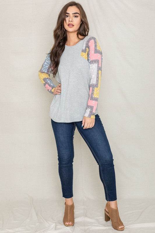 Long Sleeve Patchwork Tunic - Shop Style & More | Fresh Looks, Everyday Deals & Free Shipping