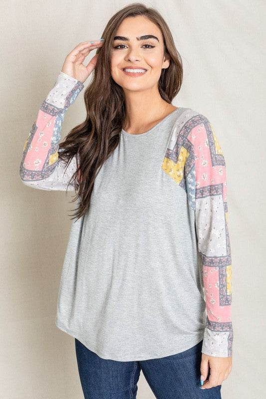 Long Sleeve Patchwork Tunic - Shop Style & More | Fresh Looks, Everyday Deals & Free Shipping