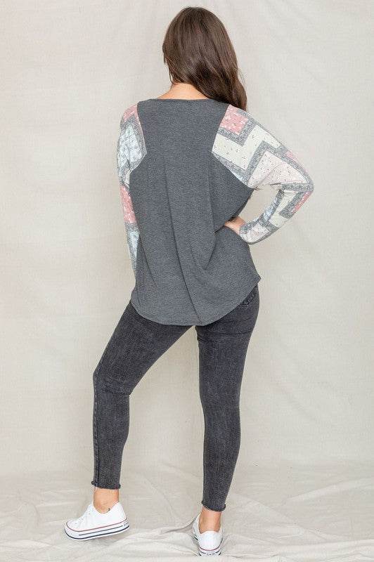 Long Sleeve Patchwork Tunic - Shop Style & More | Fresh Looks, Everyday Deals & Free Shipping