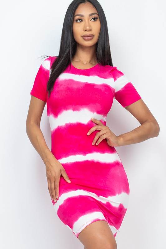 Stripe Tie-Dye Printed Midi Dress - Shop Style & More | Fresh Looks, Everyday Deals & Free Shipping
