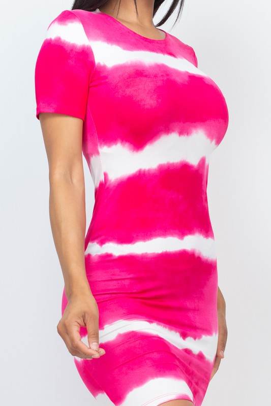 Stripe Tie-Dye Printed Midi Dress - Shop Style & More | Fresh Looks, Everyday Deals & Free Shipping