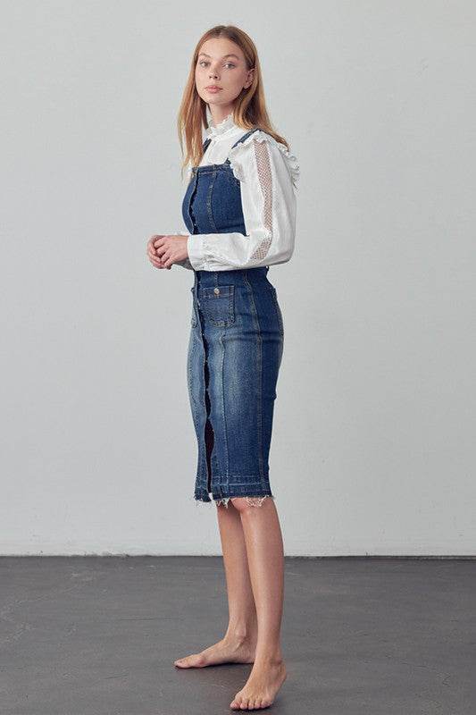 SUSPENDERS DENIM SKIRT - Shop Style & More | Fresh Looks, Everyday Deals & Free Shipping