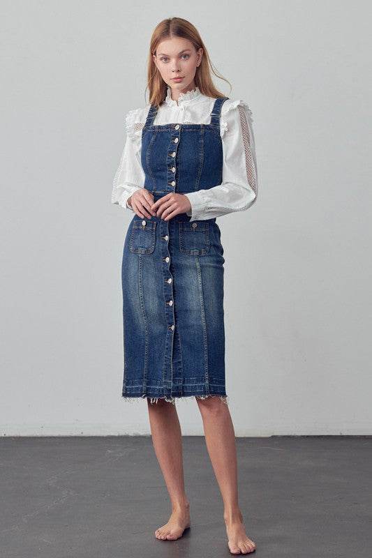 SUSPENDERS DENIM SKIRT - Shop Style & More | Fresh Looks, Everyday Deals & Free Shipping