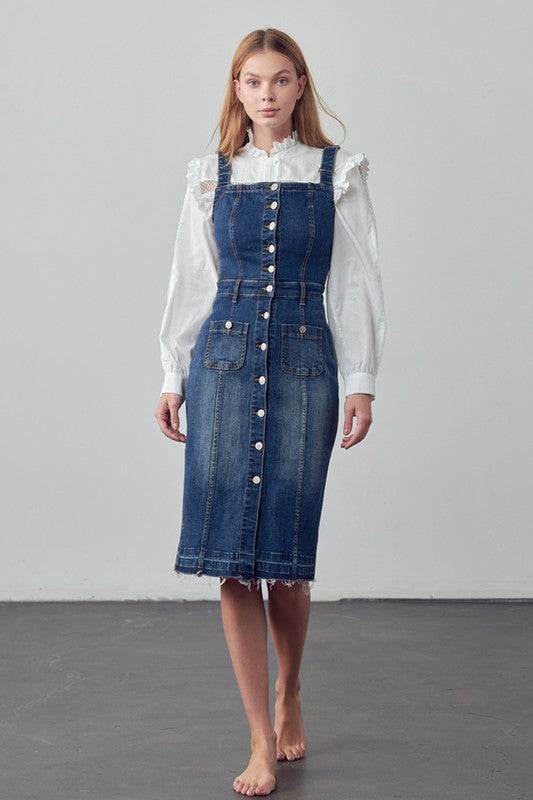 SUSPENDERS DENIM SKIRT - Shop Style & More | Fresh Looks, Everyday Deals & Free Shipping