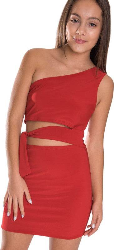 KIDS ONE SHOULDER TIE SIDE DRESS - Shop Style & More | Fresh Looks, Everyday Deals & Free Shipping