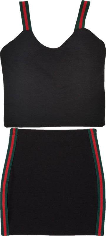 KIDS ELASTIC STRAP CROP TOP AND SKIRT DRESS SET - Shop Style & More | Fresh Looks, Everyday Deals & Free Shipping