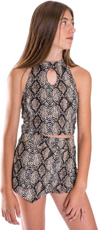 KIDS SNAKE HALTER TOP AND SKORT SET - Shop Style & More | Fresh Looks, Everyday Deals & Free Shipping