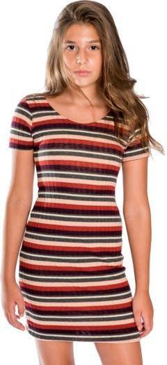 KIDS RIB STRIPE SHORT SLEEVE DRESS - Shop Style & More | Fresh Looks, Everyday Deals & Free Shipping
