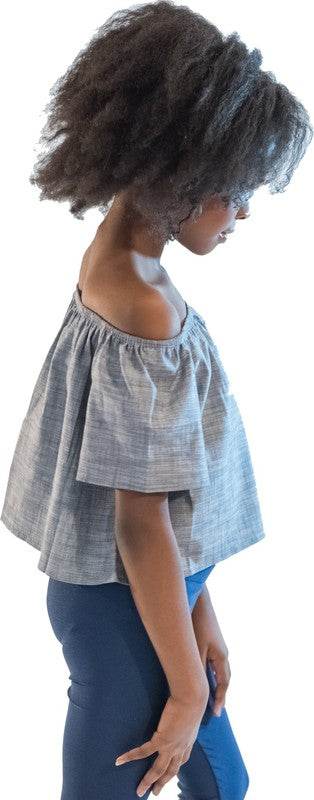 KIDS DENIM OFF THE SHOULDER TOP - Shop Style & More | Fresh Looks, Everyday Deals & Free Shipping