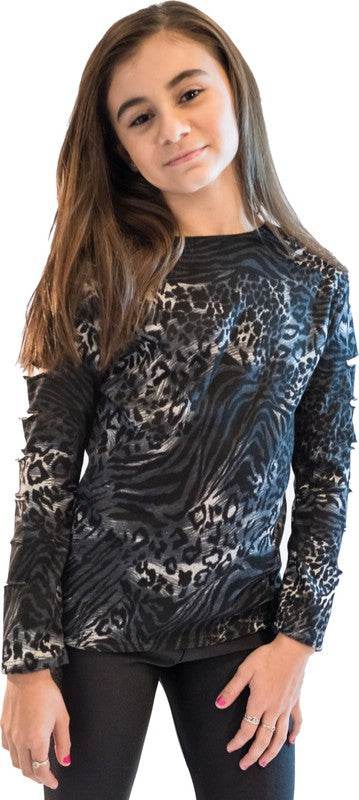 KIDS LEOPARD CUT SLEEVE TOP - Shop Style & More | Fresh Looks, Everyday Deals & Free Shipping