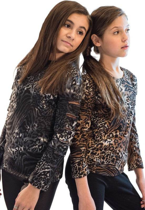 KIDS LEOPARD CUT SLEEVE TOP - Shop Style & More | Fresh Looks, Everyday Deals & Free Shipping
