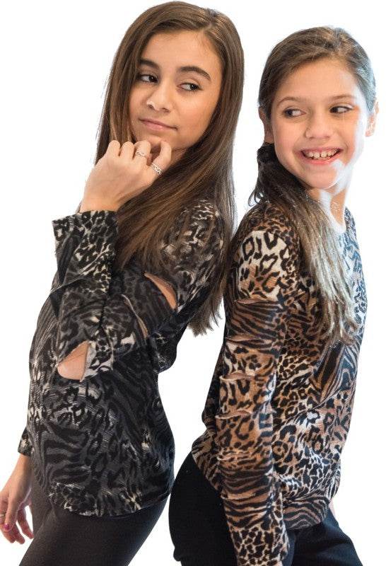 KIDS LEOPARD CUT SLEEVE TOP - Shop Style & More | Fresh Looks, Everyday Deals & Free Shipping