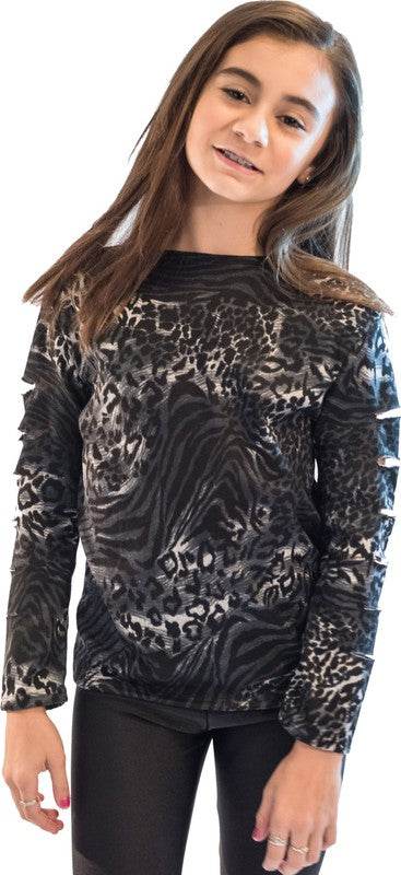 KIDS LEOPARD CUT SLEEVE TOP - Shop Style & More | Fresh Looks, Everyday Deals & Free Shipping