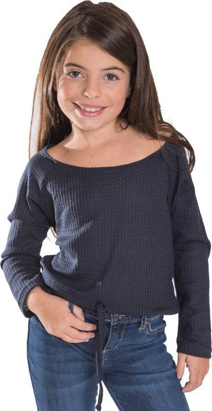 KIDS WAFFLE OFF THE SHOULDER TOP - Shop Style & More | Fresh Looks, Everyday Deals & Free Shipping