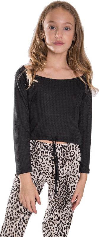 KIDS WAFFLE OFF THE SHOULDER TOP - Shop Style & More | Fresh Looks, Everyday Deals & Free Shipping