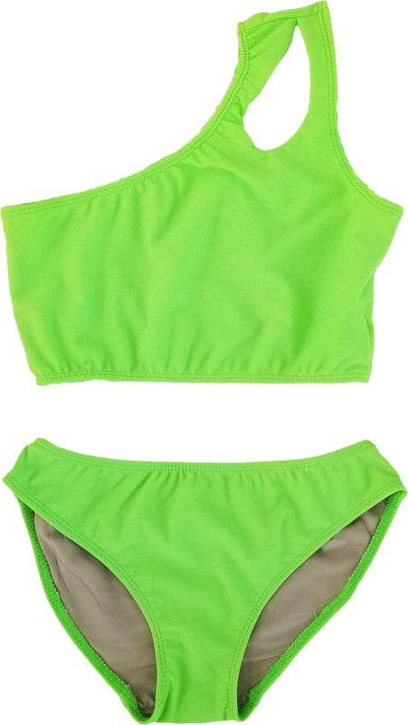 GIRL'S TWO PIECE ONE SHOULDER BATHING SUIT - Shop Style & More | Fresh Looks, Everyday Deals & Free Shipping