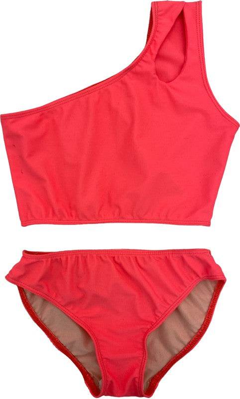GIRL'S TWO PIECE ONE SHOULDER BATHING SUIT - Shop Style & More | Fresh Looks, Everyday Deals & Free Shipping