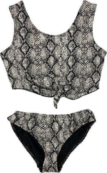 GIRL'S SNAKE TWO PIECE TIE FRONT BATHING SUIT - Shop Style & More | Fresh Looks, Everyday Deals & Free Shipping
