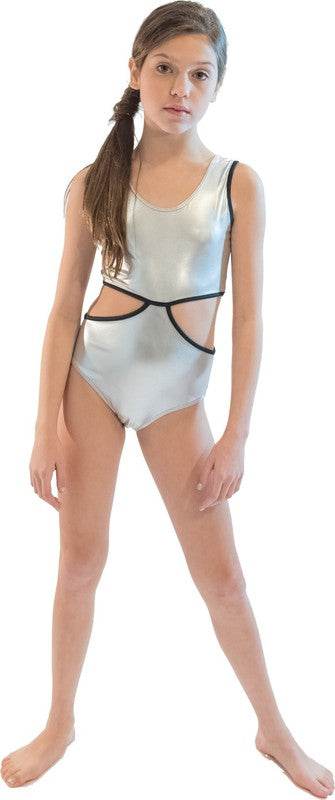 GIRL'S SILVER LAME MONOKINI BATHING SUIT - Shop Style & More | Fresh Looks, Everyday Deals & Free Shipping