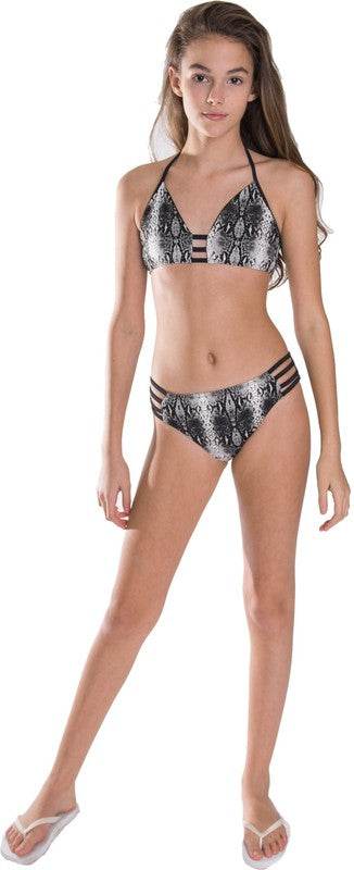 GIRL'S SNAKESKIN LADDER TWO PIECE BATHING SUIT - Shop Style & More | Fresh Looks, Everyday Deals & Free Shipping