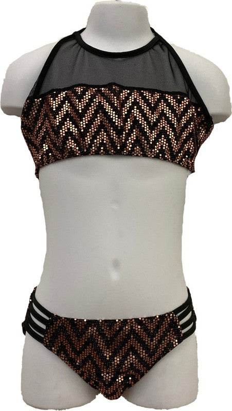 GIRL'S SPARKLE STRIPE TWO PIECE BATHING SUIT - Shop Style & More | Fresh Looks, Everyday Deals & Free Shipping