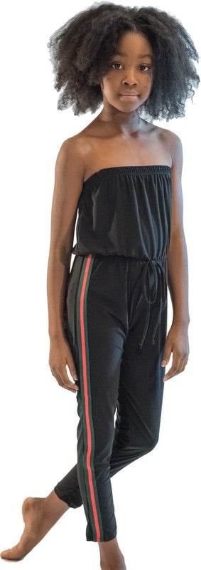 KIDS BLACK STRIPE SIDE JUMPSUIT - Shop Style & More | Fresh Looks, Everyday Deals & Free Shipping