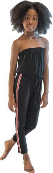 KIDS BLACK STRIPE SIDE JUMPSUIT - Shop Style & More | Fresh Looks, Everyday Deals & Free Shipping