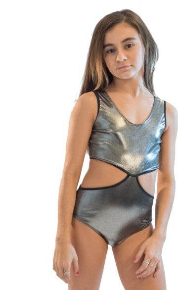 JUNIORS SILVER SHIMMER MONOKINI BATHING SUIT - Shop Style & More | Fresh Looks, Everyday Deals & Free Shipping