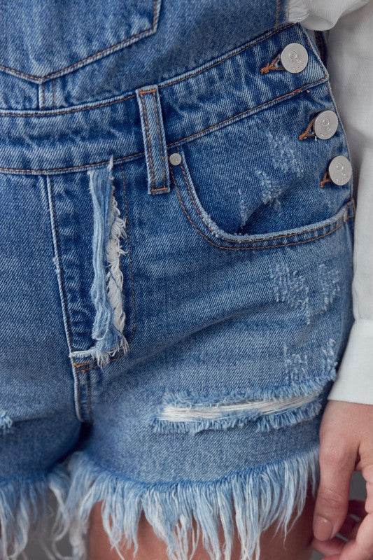 Frayed Overall Romper - Shop Style & More | Fresh Looks, Everyday Deals & Free Shipping