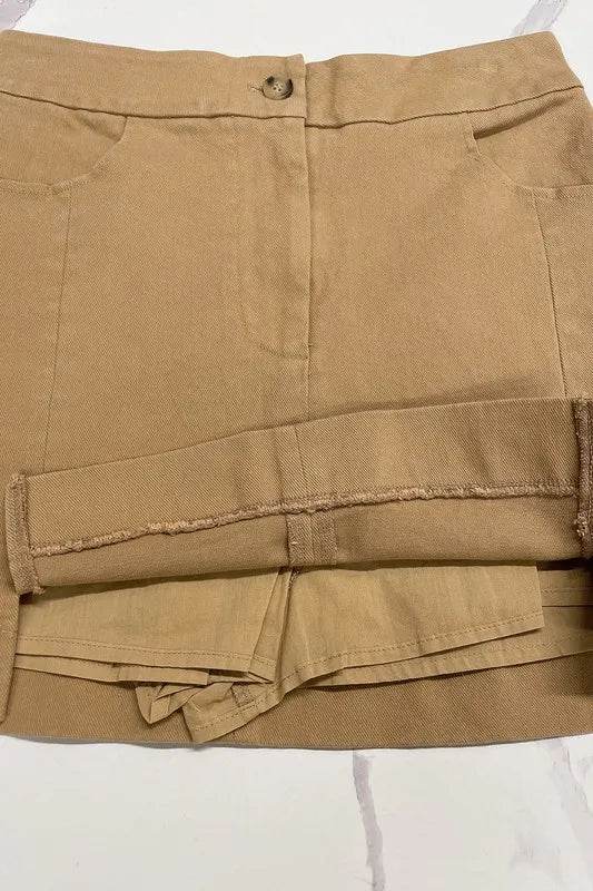 Annie Wear Comfort Stretch Cotton Slit Detailed Mini Skirt - Shop Style & More | Fresh Looks, Everyday Deals & Free Shipping