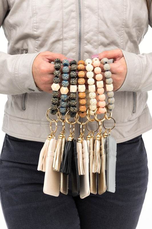 Leopard Beaded Key Ring Wallet Bracelet - Shop Style & More | Fresh Looks, Everyday Deals & Free Shipping