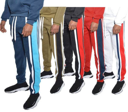 3 STRIPE COLOR BLOCK SWEAT PANTS - Shop Style & More | Fresh Looks, Everyday Deals & Free Shipping
