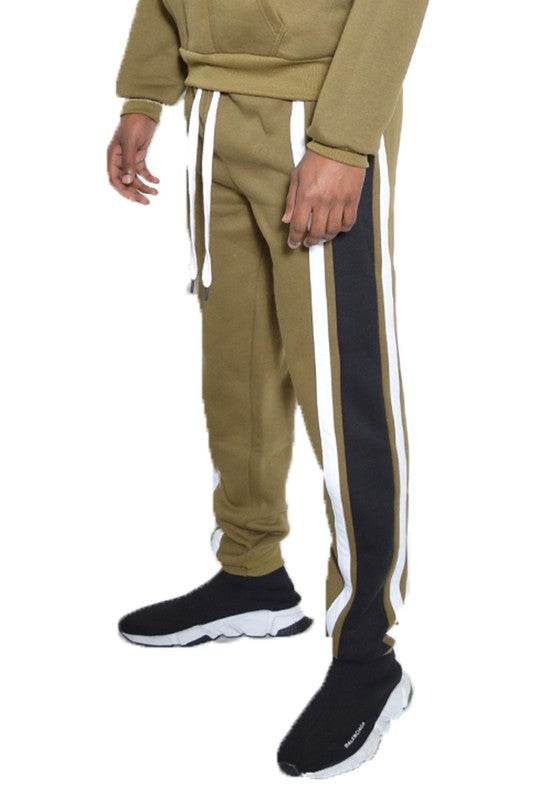 3 STRIPE COLOR BLOCK SWEAT PANTS - Shop Style & More | Fresh Looks, Everyday Deals & Free Shipping