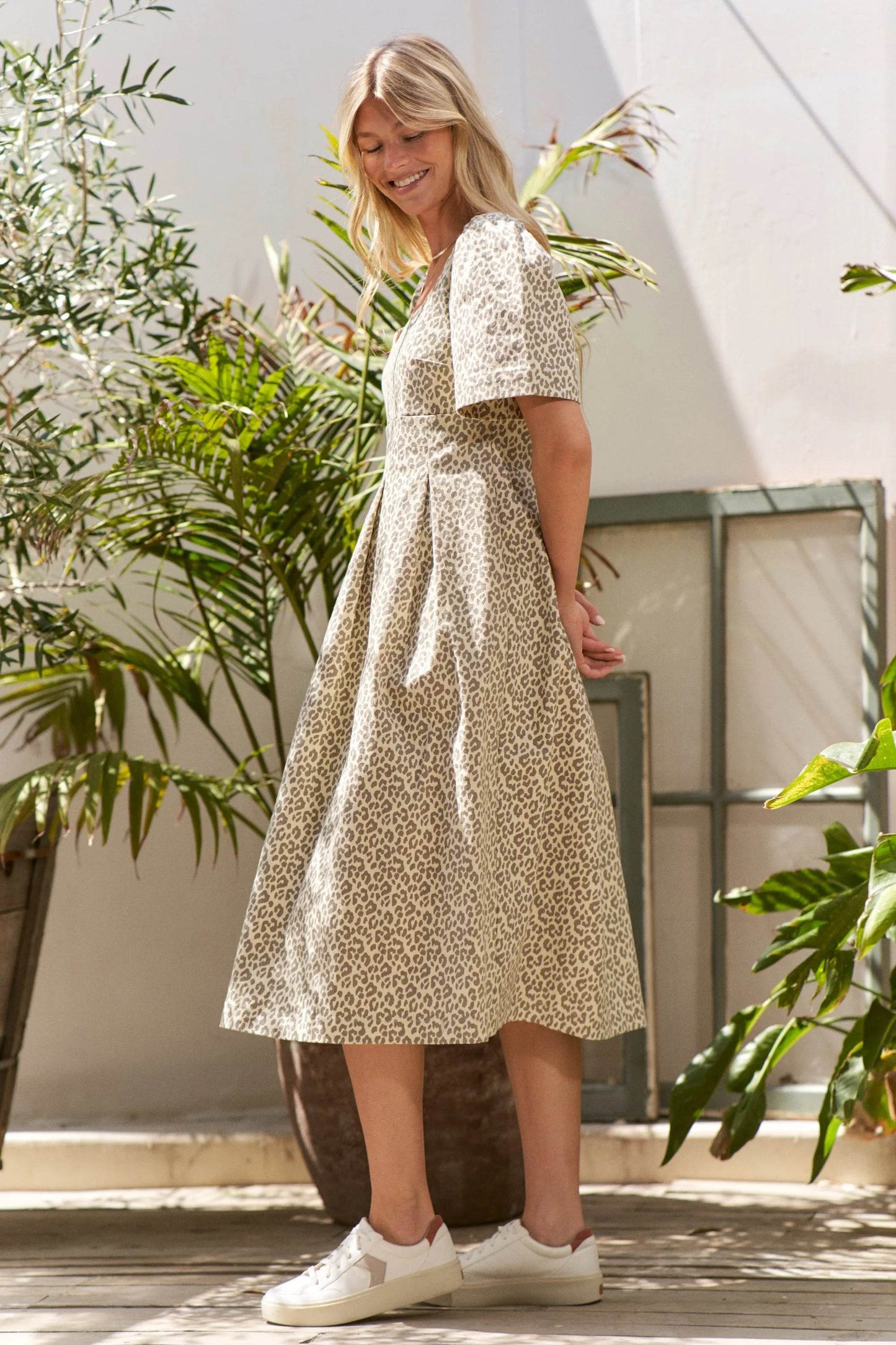 Jade By Jane Full Size Leopard Print Bell Sleeve Midi Dress Plus Size - Shop Style & More | Fresh Looks, Everyday Deals & Free Shipping