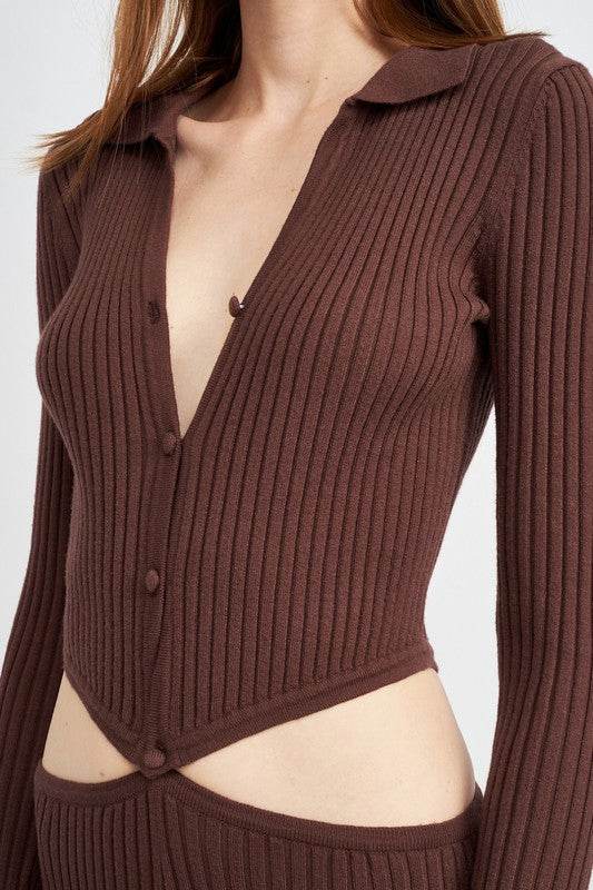LONG SLEEVE BUTTON UP JUMPSUIT WITH SIDE CUT OUTS - Shop Style & More | Fresh Looks, Everyday Deals & Free Shipping