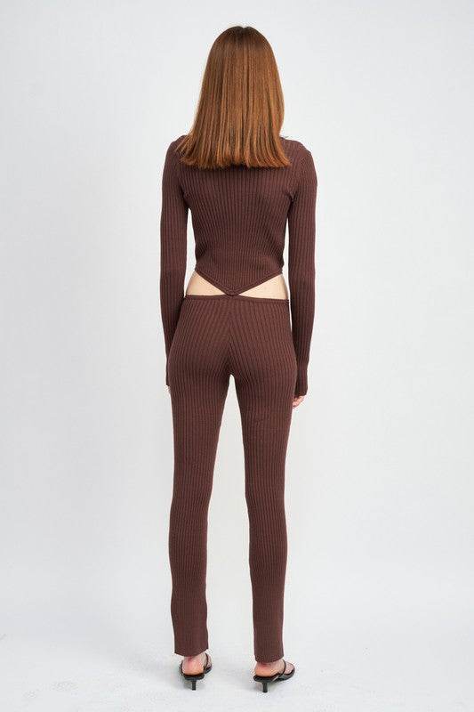 LONG SLEEVE BUTTON UP JUMPSUIT WITH SIDE CUT OUTS - Shop Style & More | Fresh Looks, Everyday Deals & Free Shipping