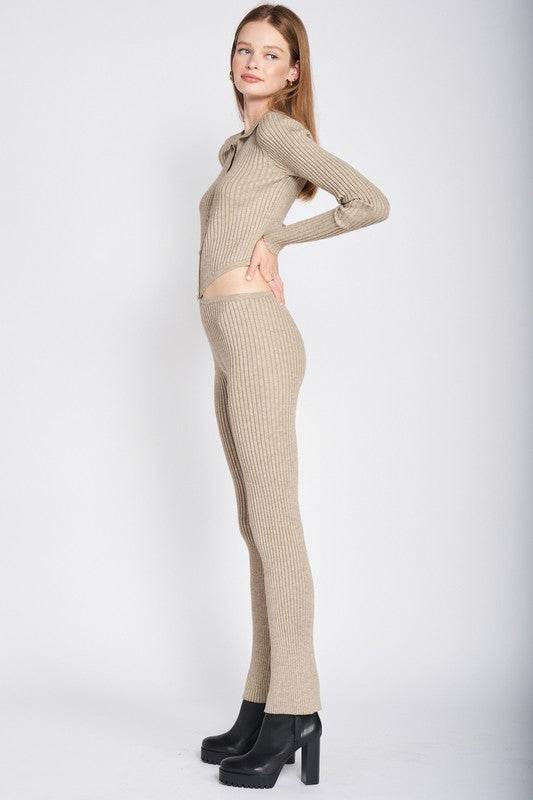 LONG SLEEVE BUTTON UP JUMPSUIT WITH SIDE CUT OUTS - Shop Style & More | Fresh Looks, Everyday Deals & Free Shipping