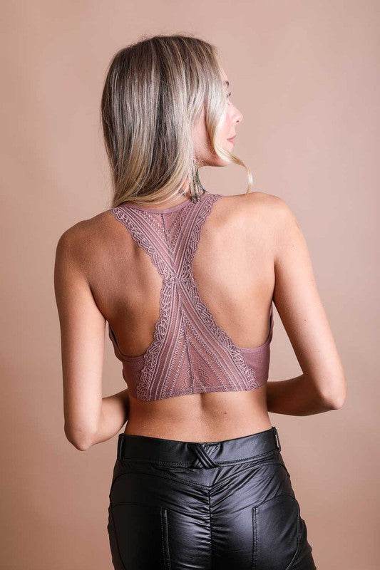 Seamless Front Lace Racerback Bralette - Shop Style & More | Fresh Looks, Everyday Deals & Free Shipping