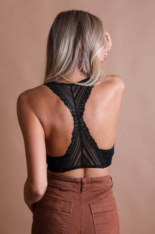 Seamless Front Lace Racerback Bralette - Shop Style & More | Fresh Looks, Everyday Deals & Free Shipping