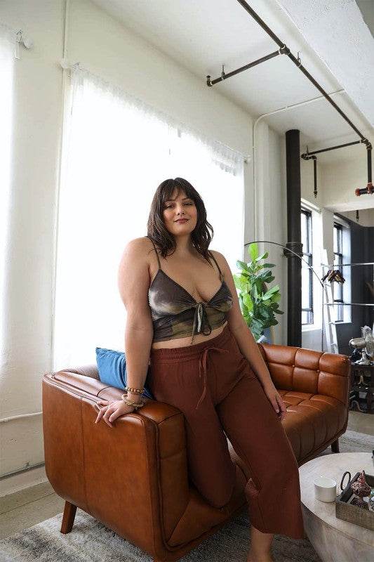 Plus Size Tie Dye Mesh Keyhole Front Brami Top - Shop Style & More | Fresh Looks, Everyday Deals & Free Shipping