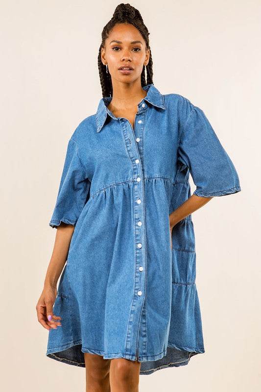 WOMEN FASHION DENIM DRESS - Shop Style & More | Fresh Looks, Everyday Deals & Free Shipping