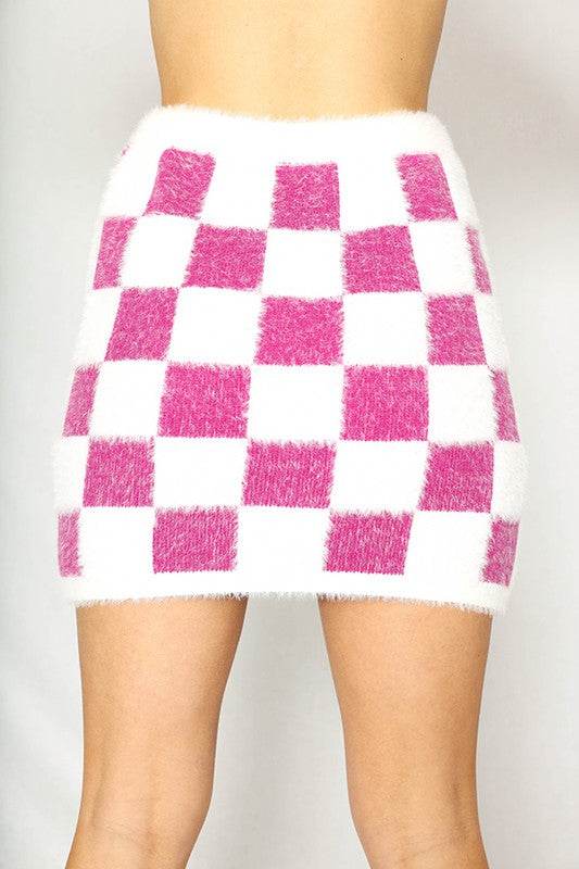 Fuzzy checkered skirt - Shop Style & More | Fresh Looks, Everyday Deals & Free Shipping