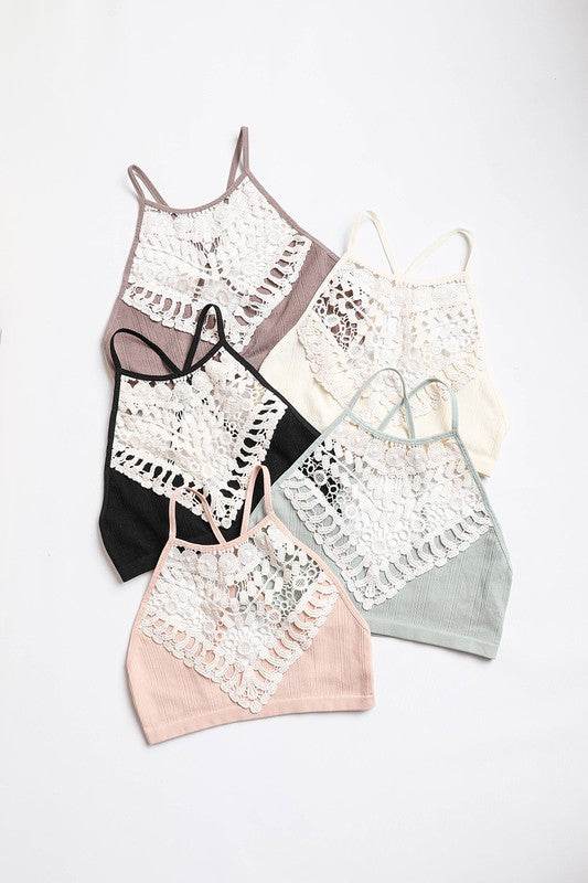 Crochet Lace High Neck Bralette - Shop Style & More | Fresh Looks, Everyday Deals & Free Shipping