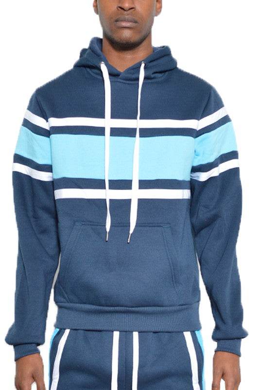 SOLID WITH THREE STRIPE PULLOVER HOODIE - Shop Style & More | Fresh Looks, Everyday Deals & Free Shipping