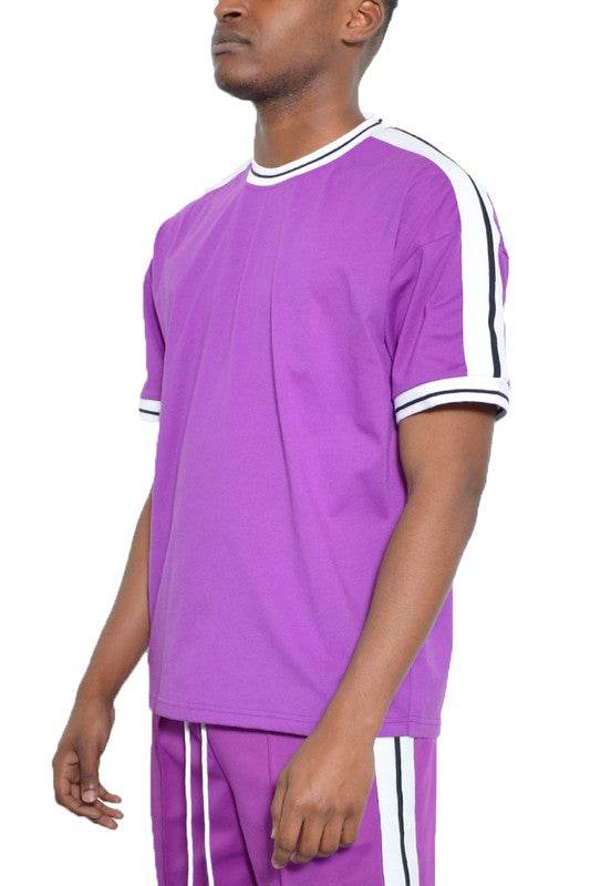 Striped Tape Short Sleeve T-shirt - Shop Style & More | Fresh Looks, Everyday Deals & Free Shipping