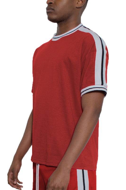 Striped Tape Short Sleeve T-shirt - Shop Style & More | Fresh Looks, Everyday Deals & Free Shipping