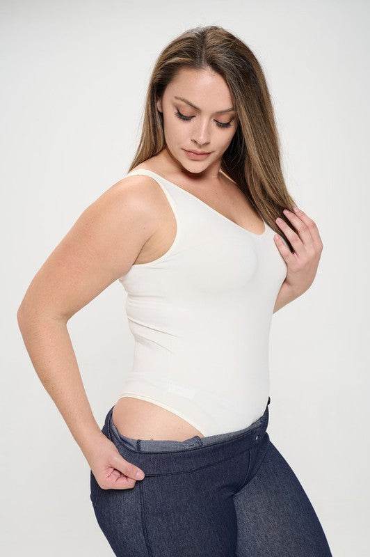 Reversible V-Neck Basic Tank Top Thong Bodysuit - Shop Style & More | Fresh Looks, Everyday Deals & Free Shipping